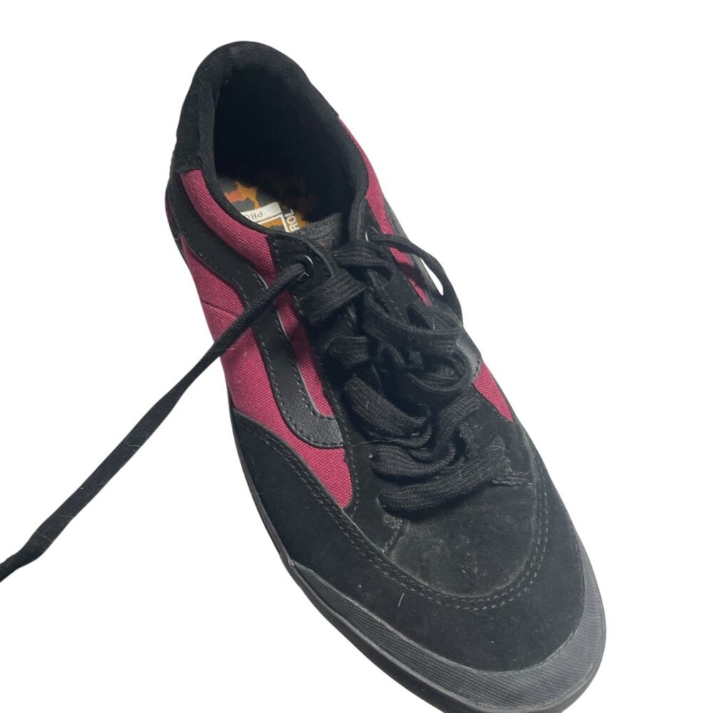 Vans Pro Mens‎ Size 7 Black & Burgundy Skate Shoes WaffleControl